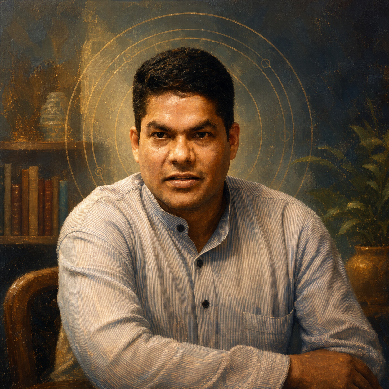 Painterly portrait of Dr. Kishor Kumar Tripathy
