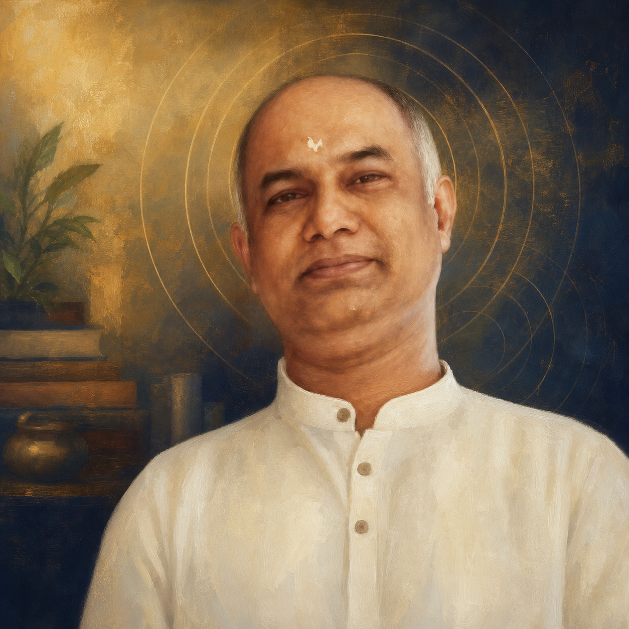 Painterly portrait of Sri Bindumadhava V. Jahagirdar