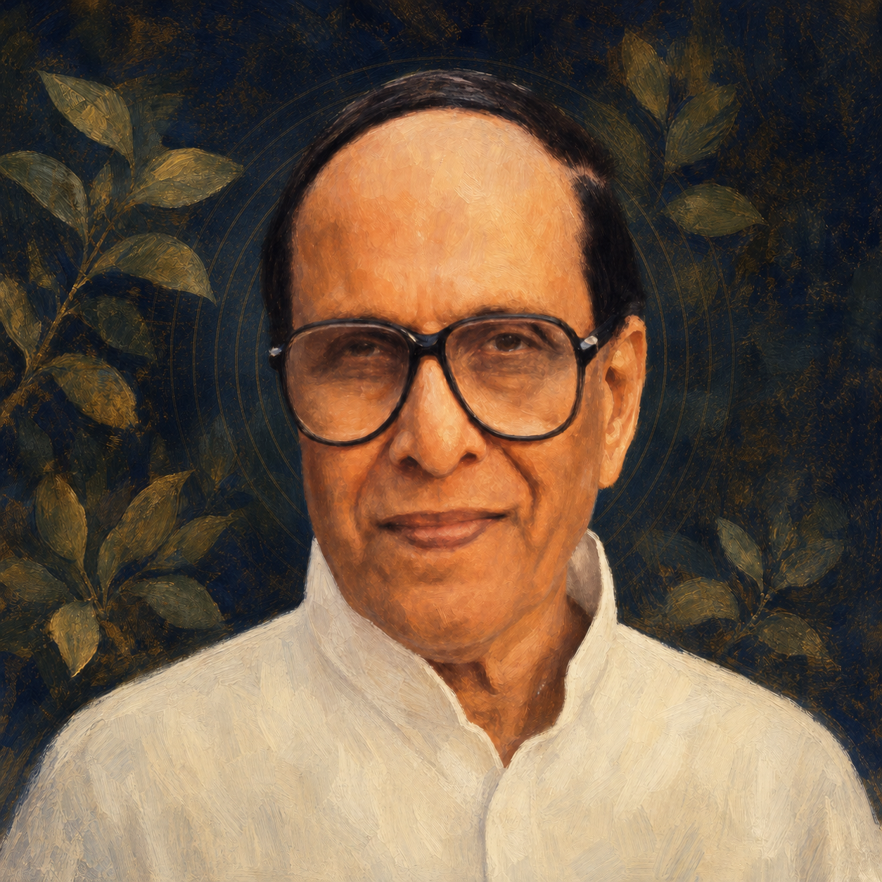 Painterly portrait of Sri M. P. Pandit