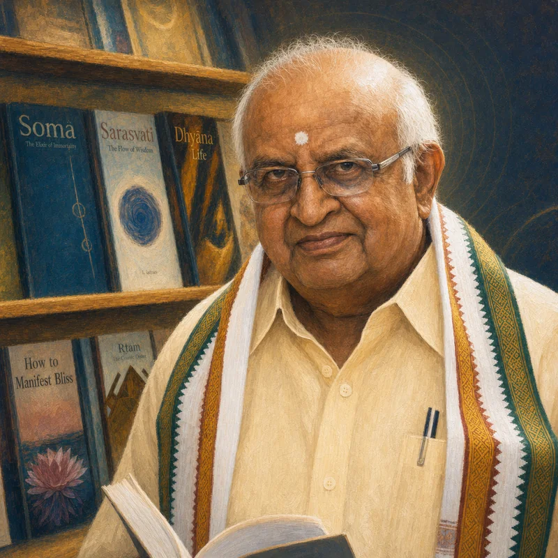 Painterly portrait of Dr. R. L. Kashyap