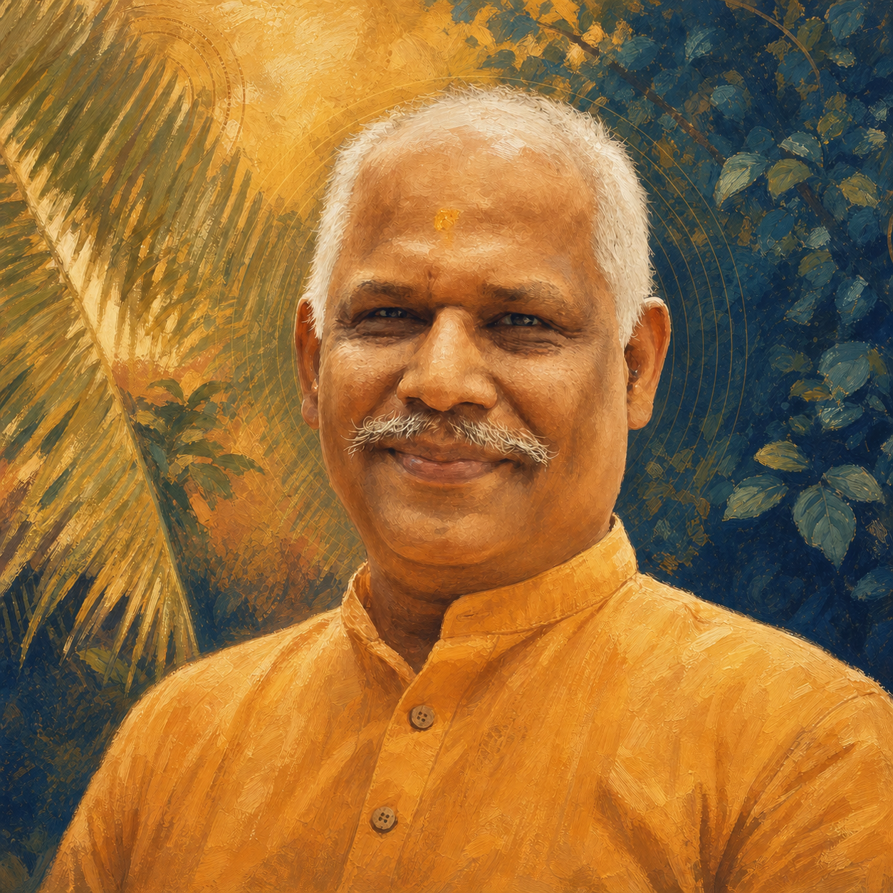 Painterly portrait of Dr. R. V. Jahagirdar