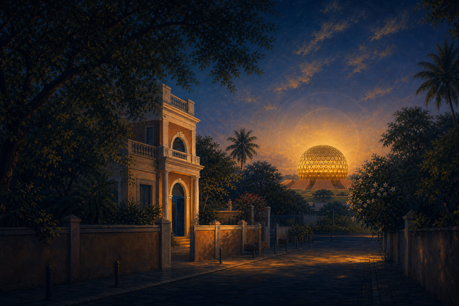 Sri Aurobindo Ashram and Matrimandir in Puducherry