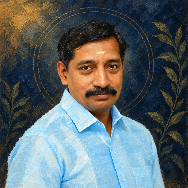 Editorial painted portrait of Dr. S. Ananta Subramanya Sarma