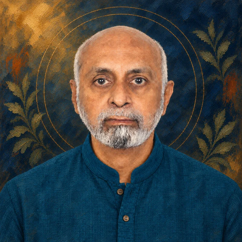 Editorial painted portrait of Dr. Shrikant A. Jamadagni