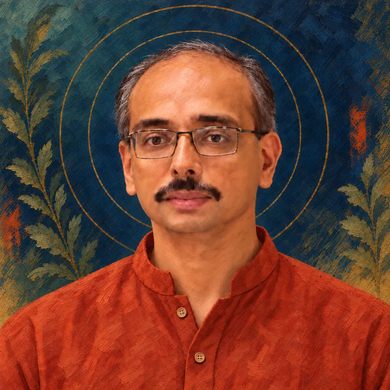 Editorial painted portrait of Dr. Yogesh Waikar