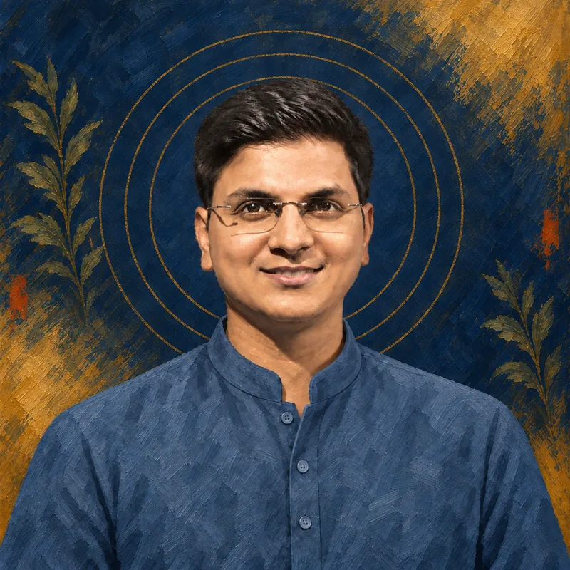 Editorial painted portrait of Sri Rounak Maheshwari