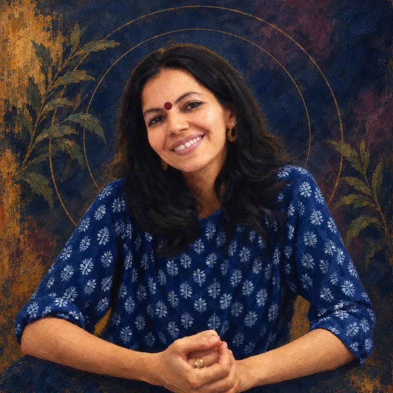 Editorial painted portrait of Ms. Savi Sarin